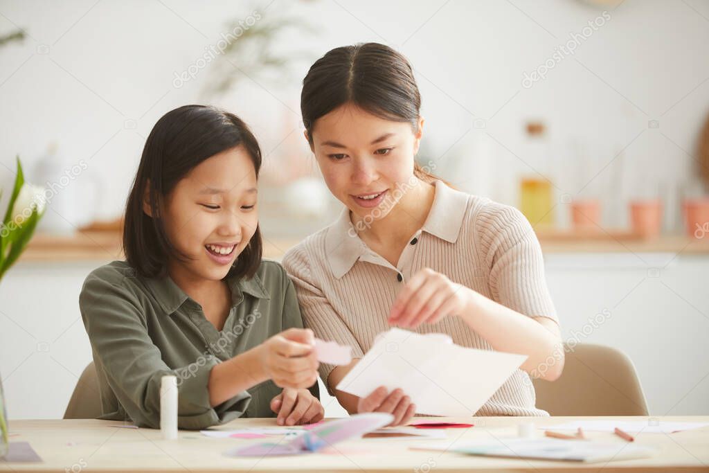 Asian Girls Creating Card