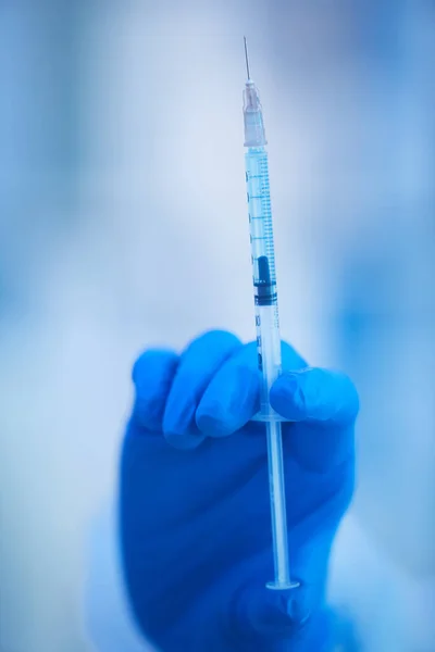 Syringe With New Vaccine — Stock Photo, Image