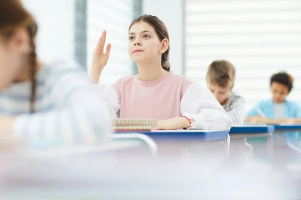 Girl Eager To Give Answer — Stock Photo, Image