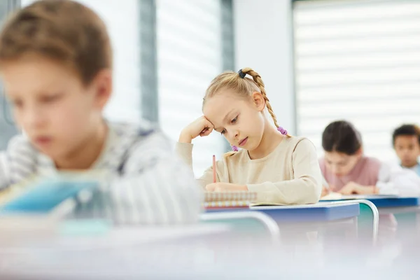 Girl Writing Composition — Stock Photo, Image