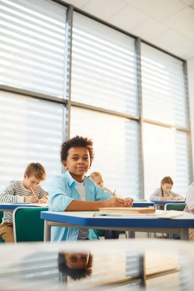 Schoolboy Looking At Camera During Lesson — ストック写真