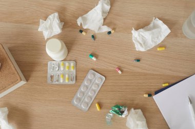 Pills and medicine on the table