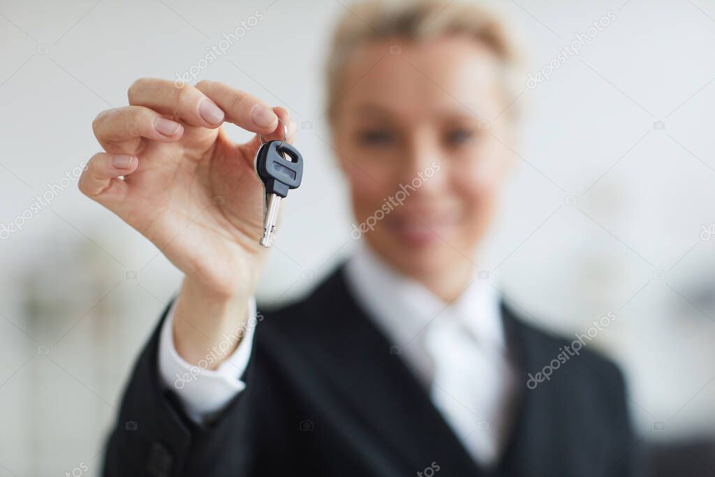 Woman with keys from home