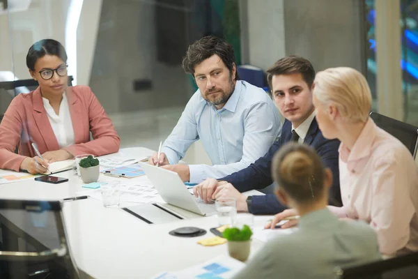 People sitting at meeting at office — Stock Photo, Image