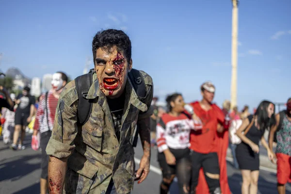 Rio Janeiro Brésil Novembre 2019 Marche Halloween Des Zombies Jour — Photo