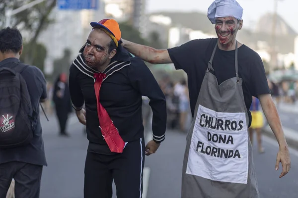 巴西里约热内卢 2019年11月2日 僵尸节前夕在Copacabana大道的Zombie Kiko — 图库照片