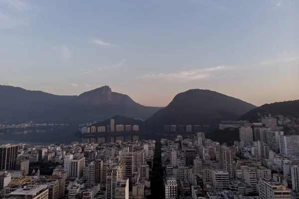 Flygfoto Över Ipanema Grannskapet Och Lagoa Stadssjö Rio Janeiro Med — Stockfoto