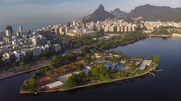 Panorama Aérien Lac Rio Janeiro Avec Club Exclusif Caiaras Sur — Photo