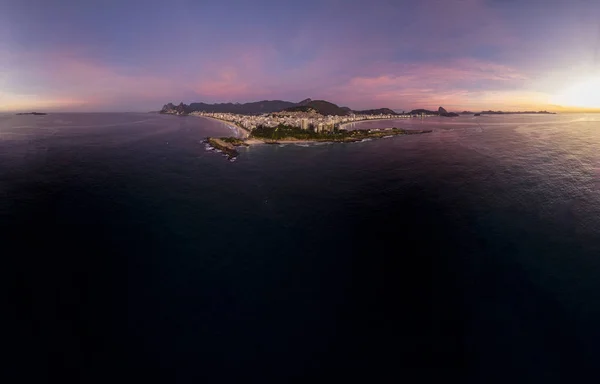 Intenso Colorido Panorama Del Amanecer Aéreo Naranja Púrpura Del Acantilado Imagen De Stock