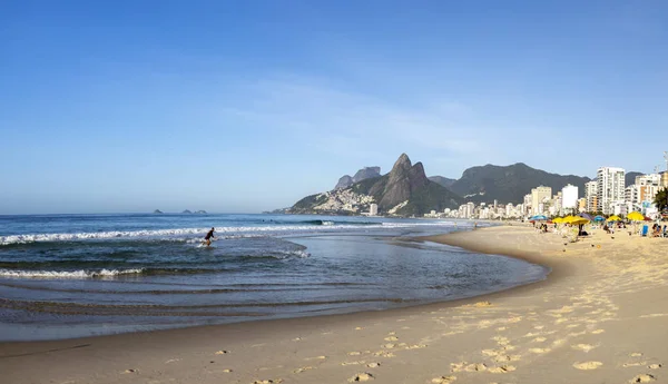 Panorama Della Prima Mattina Spiaggia Ipanema Rio Janeiro Con Oceano — Foto Stock