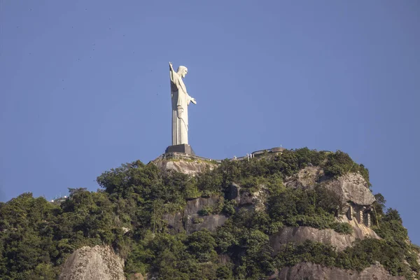 Rio Janeiro Brazilië December 2019 Zijaanzicht Van Het Christusbeeld Top — Stockfoto