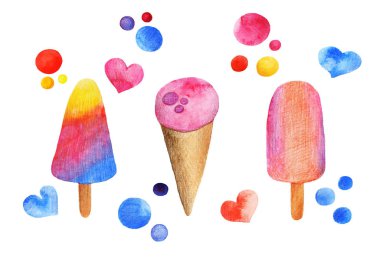 Suluboya dondurma ve aksesuar seti.