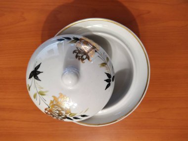 Sugar Bowl'dan ahşap arka plan üzerinde