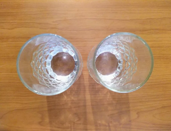 Set of glasses on wooden background — Stock Photo, Image