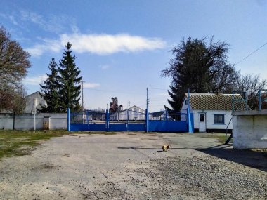 Güneşli bahar günlerinde kırsal kesimde tarım fabrikası