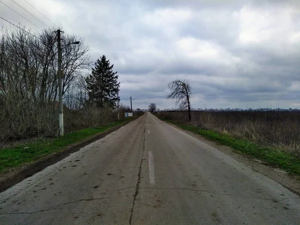 Route Dans Campagne Printemps — Photo