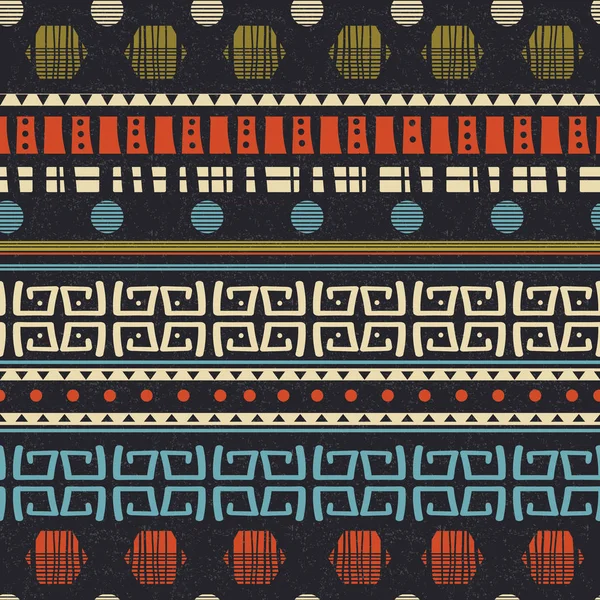 Бесшовный Векторный Геометрический Узор Нарисованными Вручную Декоративными Племенными Элементами — стоковый вектор