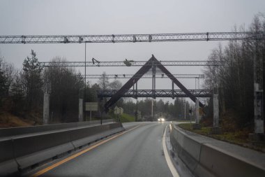 Norveç, 23 Kasım 2019: Sandefjord 'dan Sandefjord' a araba yolculuğu 
