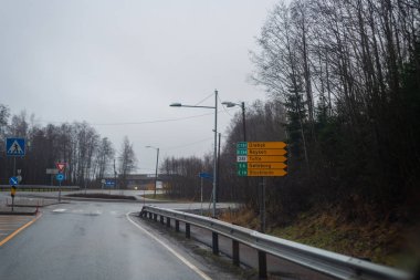 Norveç, 23 Kasım 2019: Sandefjord 'dan Sandefjord' a araba yolculuğu 