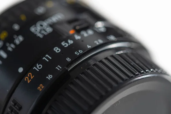 Detailed Pictures Two Old Focal Lengths Digital Slr Cameras — Stock Photo, Image