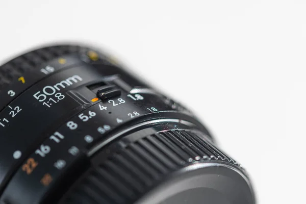 Detailed Pictures Two Old Focal Lengths Digital Slr Cameras — Stock Photo, Image