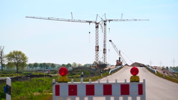 Lemwerder Alemania Mayo 2020 Una Carretera Rural Está Cerrada Porque — Vídeo de stock