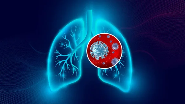 Virus Corona Dans Les Poumons Microbiologie Virologie Concept Rendu — Photo