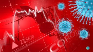 Coronavirus ekonomik etki konsepti imajı. Coronavirus Alarmı. 
