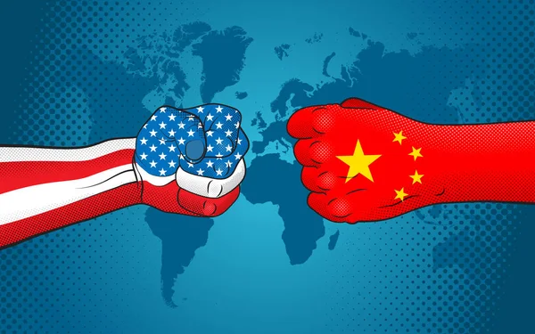 Relaciones Entre Estados Unidos China China — Vector de stock