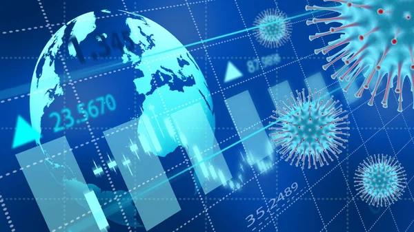 Coronavirus Ökonomische Auswirkungen Konzept Bild Coronavirus Alarm — Stockfoto