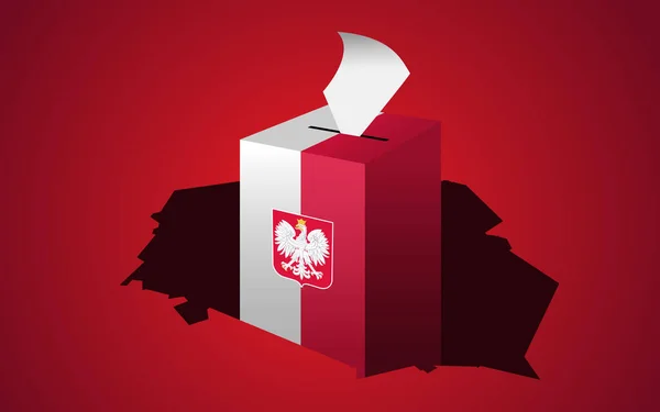 Elections Poland Ballot Box Polish Flag Vector — Stock Vector