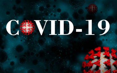 Covid-19 Corona virüs arka plan şablonu. 3d illüstrasyon