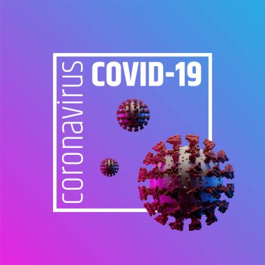 Covid-19 Corona virüs arka plan şablonu. 3d illüstrasyon