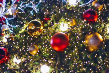 Noel ağacı Noel ve yeni yıl da için bokeh ile ışık