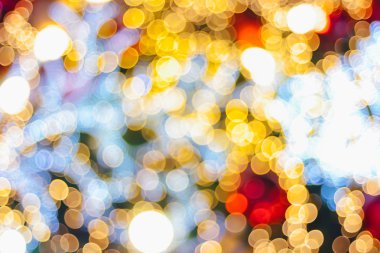LED ışık bokeh ile Noel ağacı Noel ve yılbaşı bugünlük bulanıklık