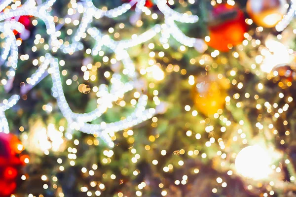 Lumière Led Sur Arbre Noël Avec Flou Bokeh Pour Noël — Photo