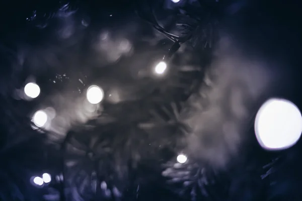 Světla na vánoční stromek s bokeh da Vánoce a nový rok — Stock fotografie