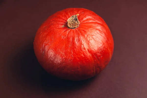 Foto Reserva Calabaza Sobre Fondo Castaño Oscuro Con Lugar Para —  Fotos de Stock