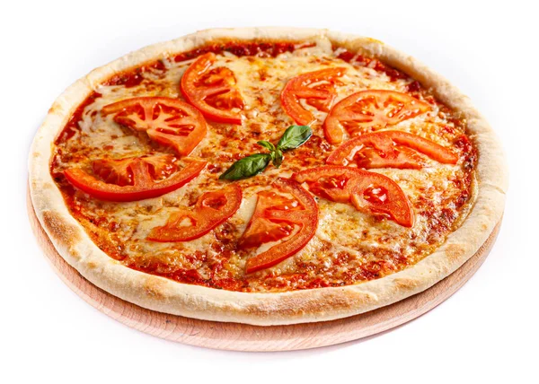 Піца Ізольована Середнього Розміру Вид Збоку Стокове Фото Піци — стокове фото