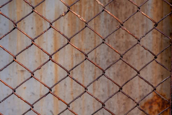Rusty Mesh Background Texture Stock Photo Focus Rusty Sect Fence — 스톡 사진