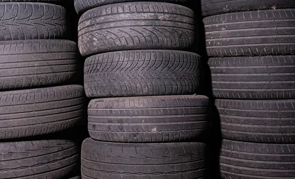 Lot Used Out Car Tires Tire Fitting Stock Photo Many — Stock Photo, Image