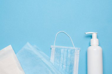 Tıbbi sağlık koruması. COVID-19 salgını. Koronavirüs salgınında hijyen kuralları geçerlidir. Konsept için arkaplan boş.