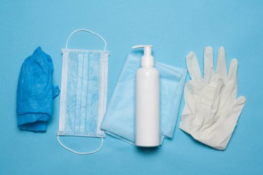 Tıbbi sağlık koruması. COVID-19 salgını. Koronavirüs salgınında hijyen kuralları geçerlidir. Arkaplan kavramı.