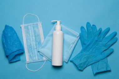 Tıbbi sağlık koruması. COVID-19 salgını. Koronavirüs salgınında hijyen kuralları geçerlidir. Arkaplan kavramı.