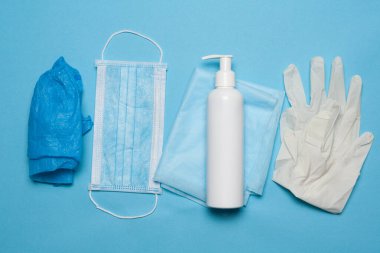 Tıbbi sağlık koruması. COVID-19 salgını. Koronavirüs salgınında hijyen kuralları geçerlidir. Arkaplan kavramı.