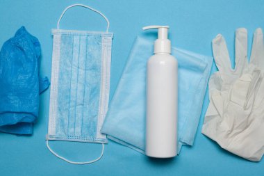 Tıbbi sağlık koruması. COVID-19 salgını. Koronavirüs salgınında hijyen kuralları geçerlidir. Arkaplan kavramı.