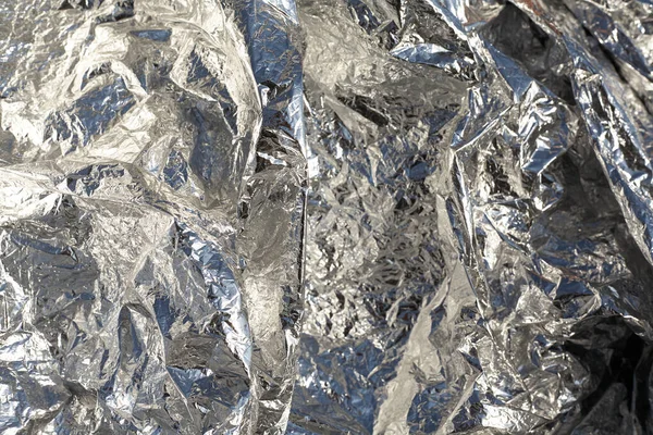 Texture Thin Crumpled Sheet Foil Crumpled Foil Background Stock Photo — Stock Photo, Image