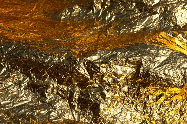 Texture Thin Crumpled Sheet Foil Crumpled Foil Background Stock Photo — Stock Photo, Image