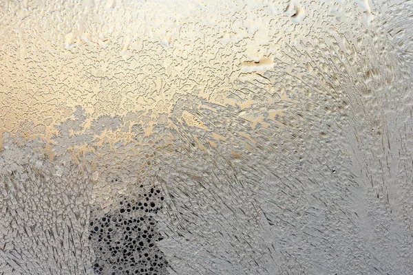 Frost pattern window snowflakes — Stock Photo, Image