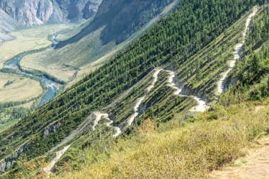 dağlar yol serpantin geçmek yaz 